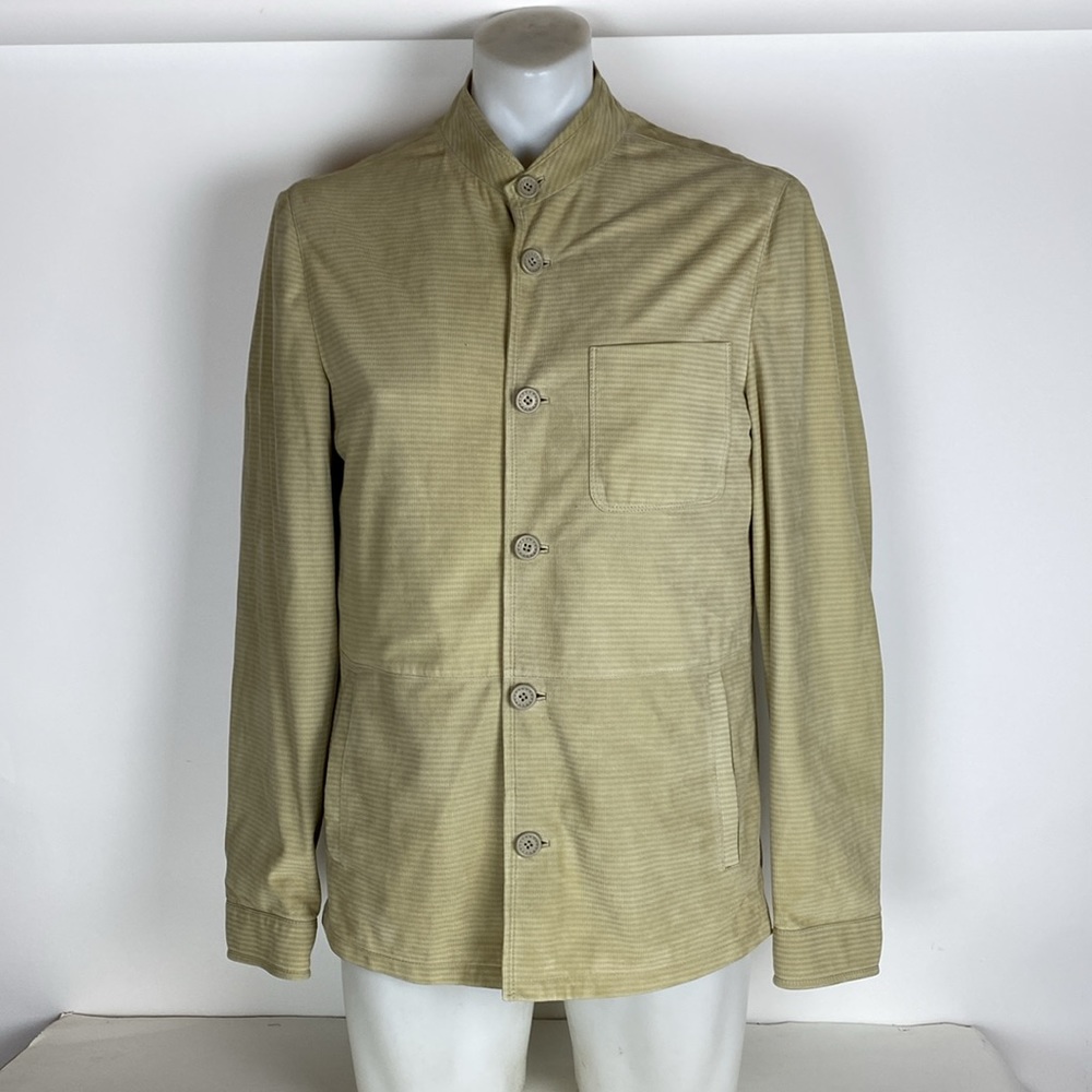 Ermenegildo Zegna Leather Suede Jacket Men's Medium 50 Euro / 40 US  Beige